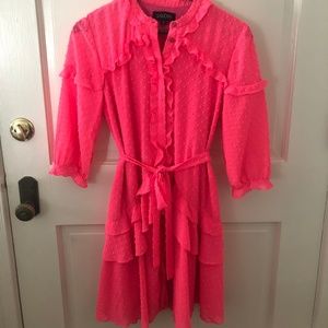 Saloni Pink Tilly Ruffle Dress SIZE US 4